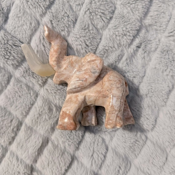 Natural Stone Elephant Sculpture Pink - Picture 2 of 5